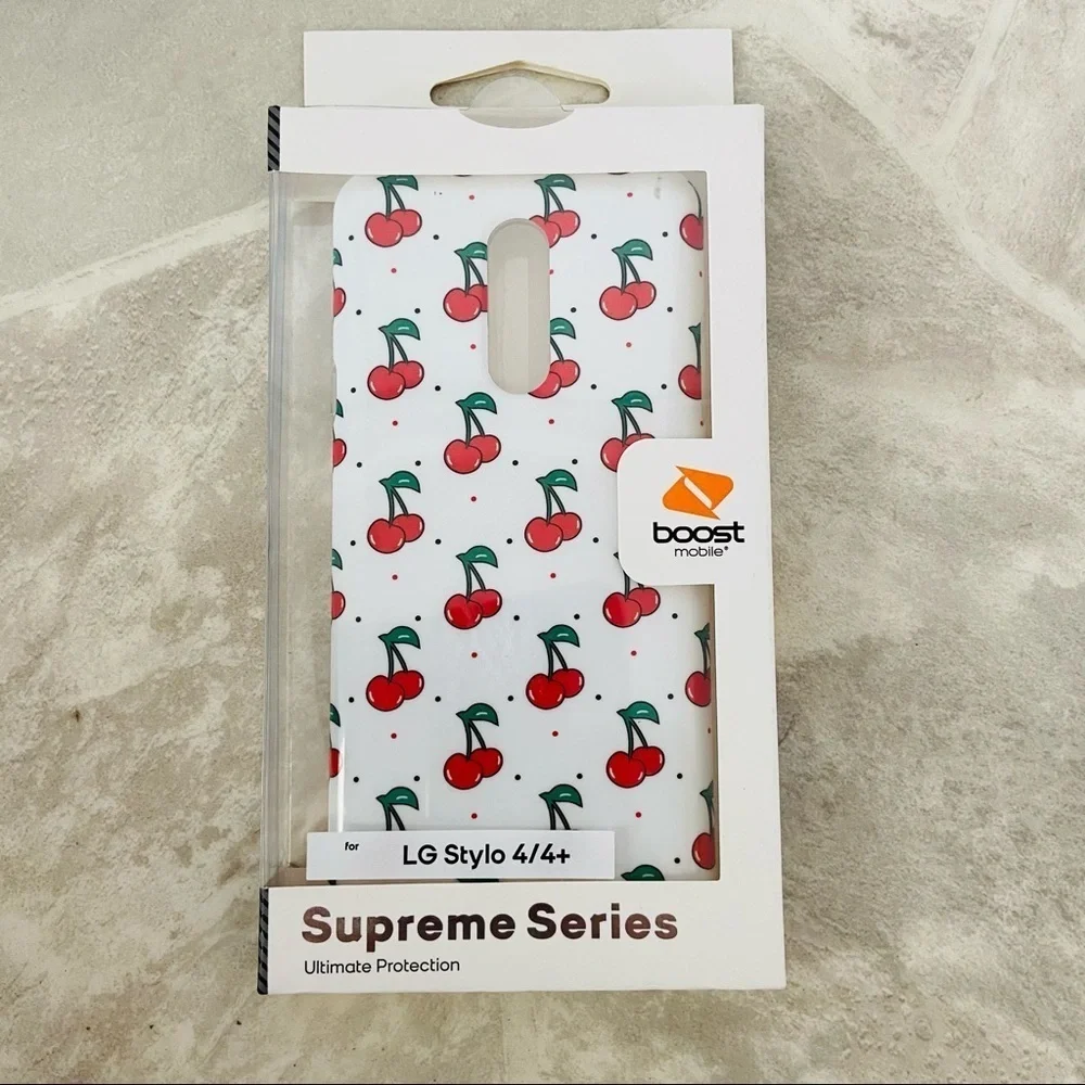 LG stylo 4/4T white cherry ultimate protective phone case supreme series